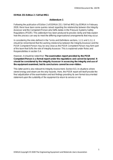 IMG1 Edition 2 Feb 2019 The mechanical integrity of plant containing hazardous substances – A guide to periodic examination and testing (EEMUA Publication 231)