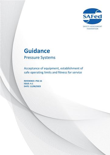 PSG16 ISSUE 4.1 - Acceptance of equipment, establishment of safe operating limits and fitness for service