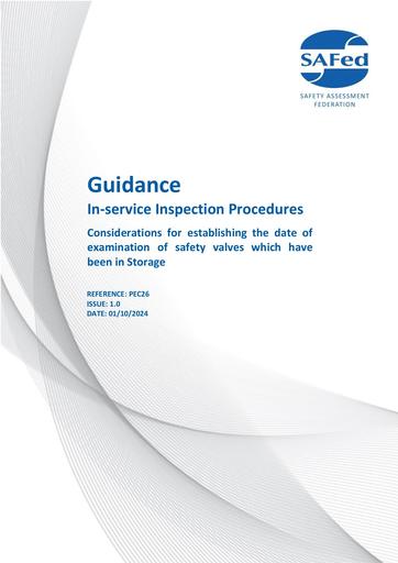 PEC26 Issue 1.0 - Considerations for establishing the date of examination of safety valves which have been in storage