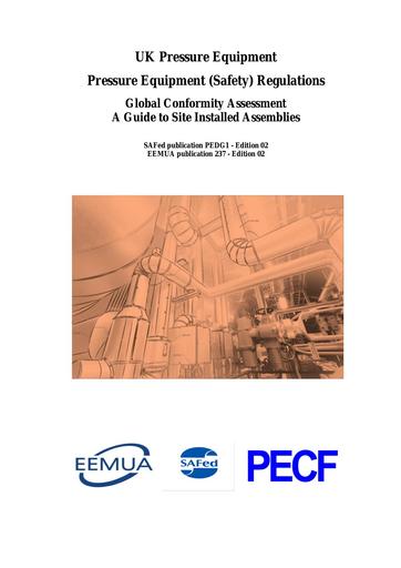 PEDG01 - Iss 2.0 Aug 2024 Pressure Equipment Directive – Global Assessment – A guide to Site Installed Assemblies  (EEMUA Publication 237)