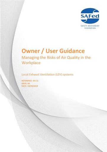 OU 11 Issue 03 - Guidance on LEV – Managing the Risks of Air Quality in the Workplace