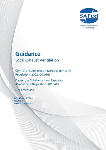 LEVC 03 Issue 5.1 - Guidance on in-service examination and testing procedures of of Local Exhaust Ventilation (LEV)